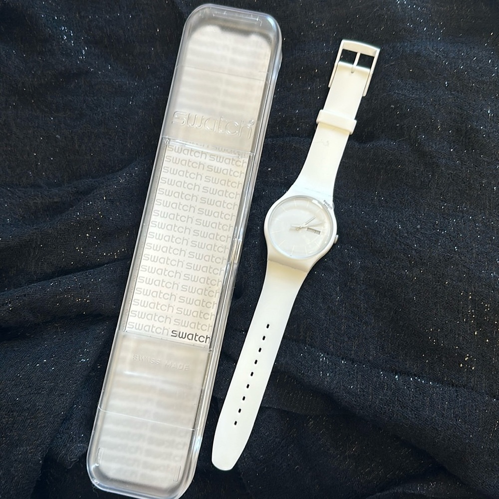 Swatch New Gent BIOSOURCED White Rebel Quartz Watch